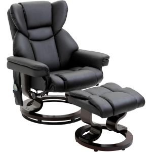 HOMCOM Massage Recliner Chair with Ottoman Footrest